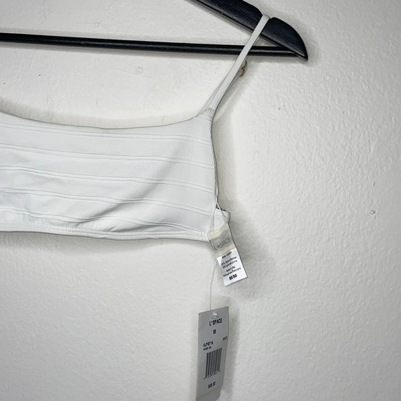 L*SPACE Womens Sz Medium White Piper Bikini Top - Picture 6 of 9